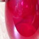 Suspension verre tulipe rouge vintage années 70-80