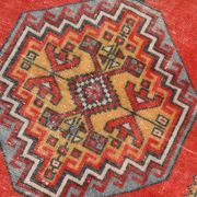 57s Antique Red & Navy Blue Vintage Persian Rug, 106x201Cm