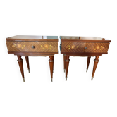 Pair of vintage Louis XVI style bedside tables.