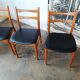Set of 4 vintage Scandinavian chairs with Skaï seat