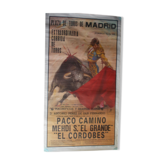 Poster corrida madrid 1971 toreadors paco, camino el cordobes el grande, bullring, bullring, spain