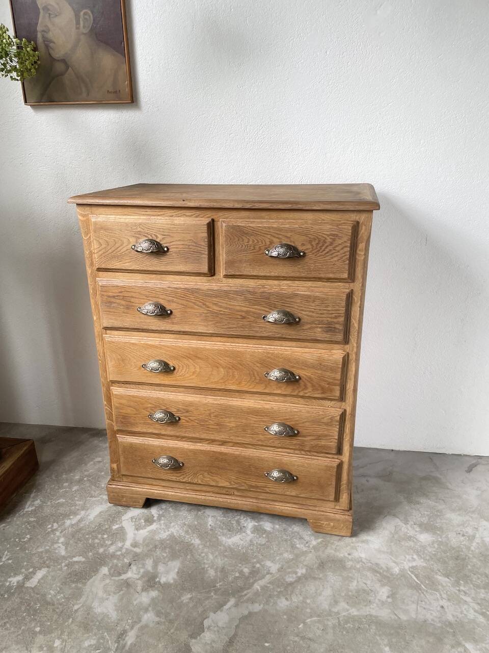 1950 oak chiffonier chest of drawers