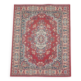 Vintage oriental rug with predominantly red, cream, and beige colors, measuring 168x120 cm