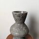 Handcrafted terracotta ceramic vase with brutalist enamel