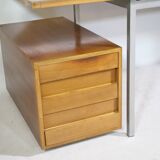 Mid-Century Behr Desk in Walnut with 2 Drawer Containers, Germany, 1970s