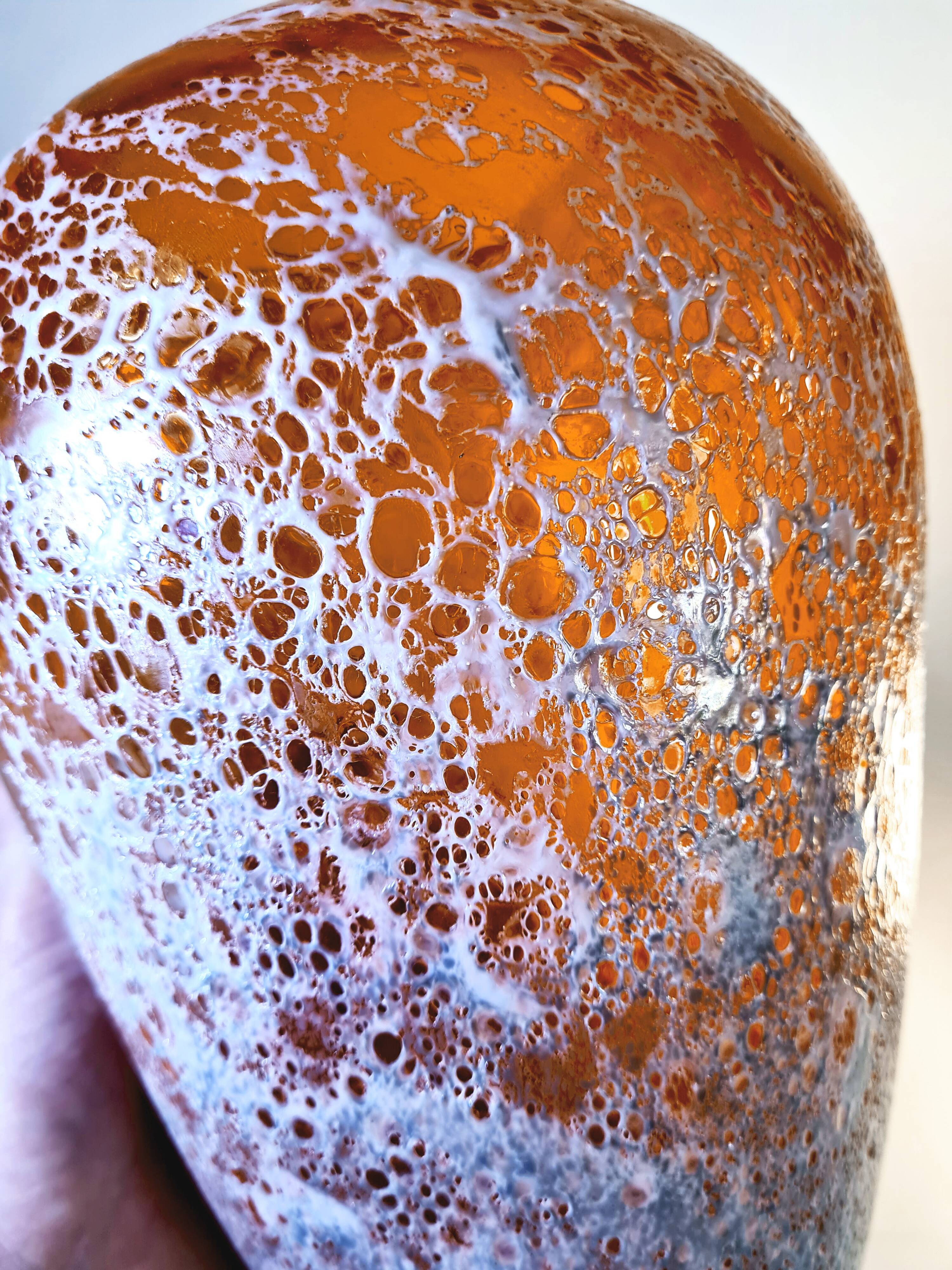 Blown glass vase – sea foam effect