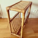 Rattan magazine rack