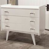 Scandinavian dresser 1960 3 drawers madeover brass bakelite