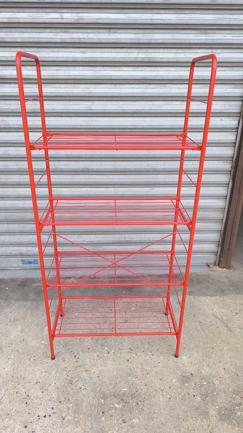 Modular lacquered metal shelf 1980