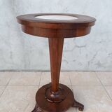 Art Nouveau period side table in walnut and marble