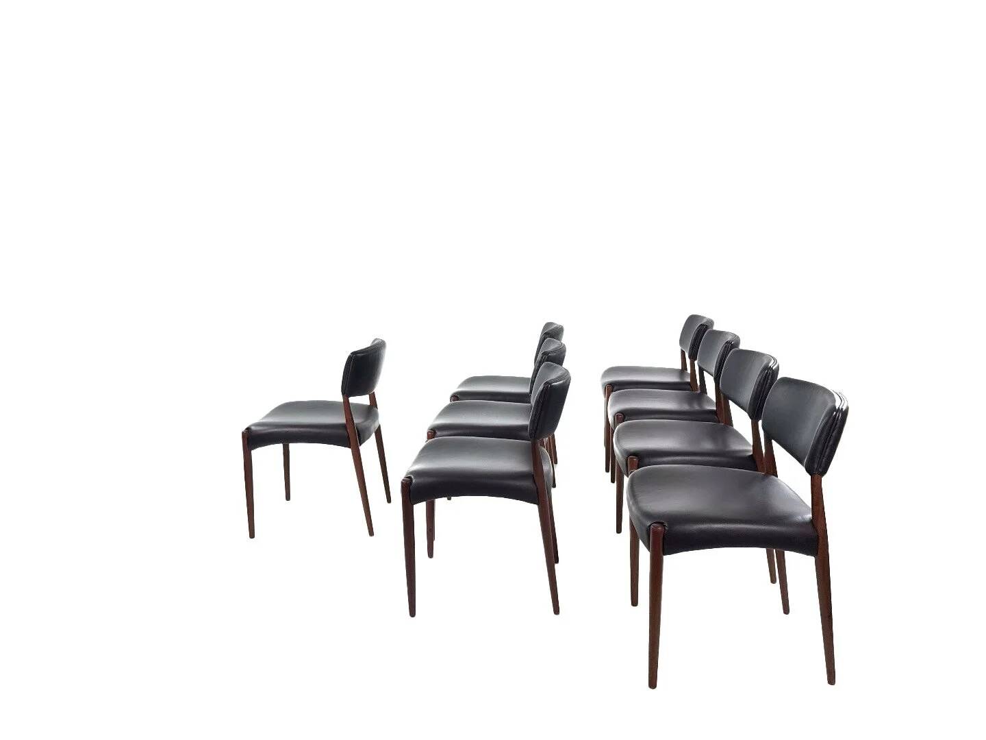 Set of 8 Danish teak chairs by Aksel Bender Madsen & Ejnar Larsen