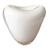 White and transparent heart-shaped Murano vase, Maria Christina Hamel.