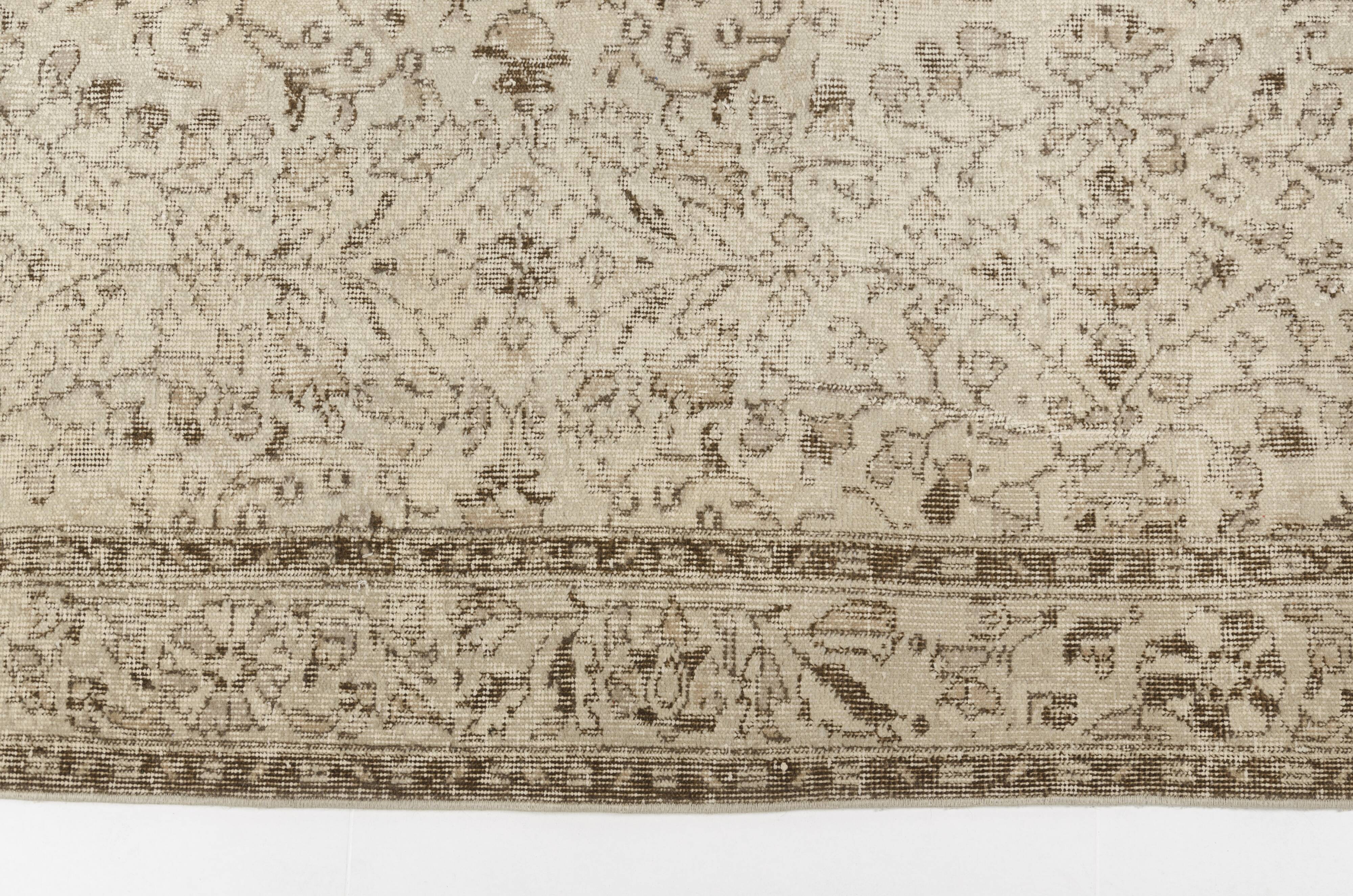 Beige Wool Tribal Carpet