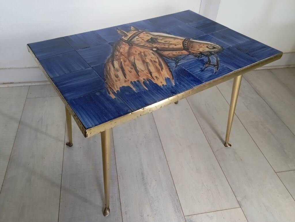 50s ceramic horse coffee table