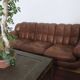 Italian voluminous leather 3-seater sofa after Rino Maturi 230 cm, 1970s