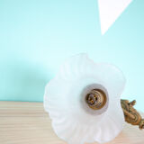 Golden opaline gooseneck wall lamp