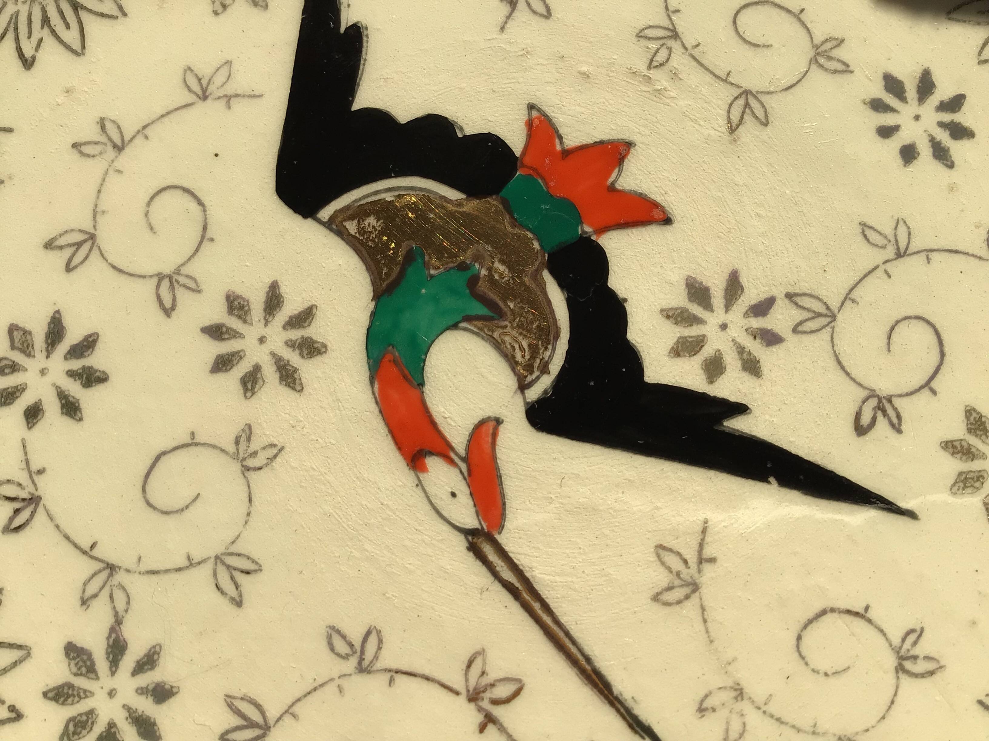 Longwy Chypre cream trivets and bottles