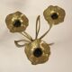 Pair of candlesticks three fires in brass