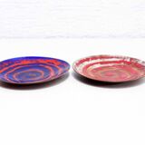 Duo of empty enamelled copper pockets 1966