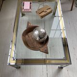 Table basse chrome laiton Romeo Rega