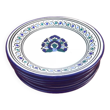6 assiettes plates  en Faïence