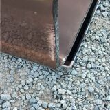 Coffee table from the 70s in chromed steel and smoked plexiglass double swivel trays