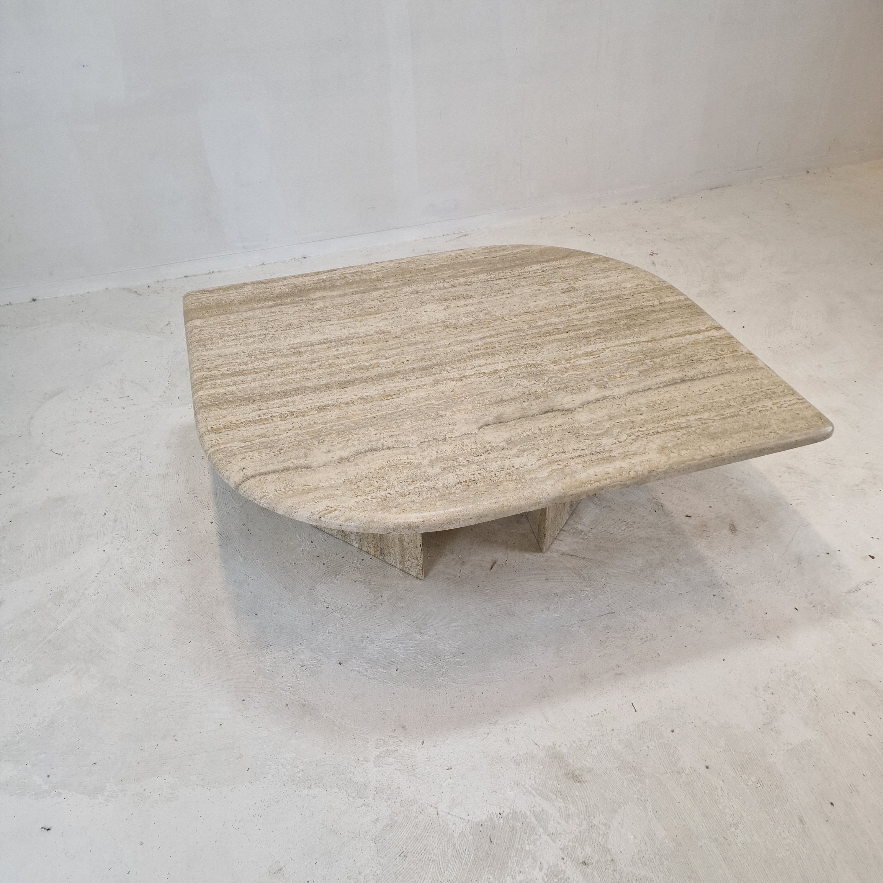 Italian travertine coffee table, 1980's