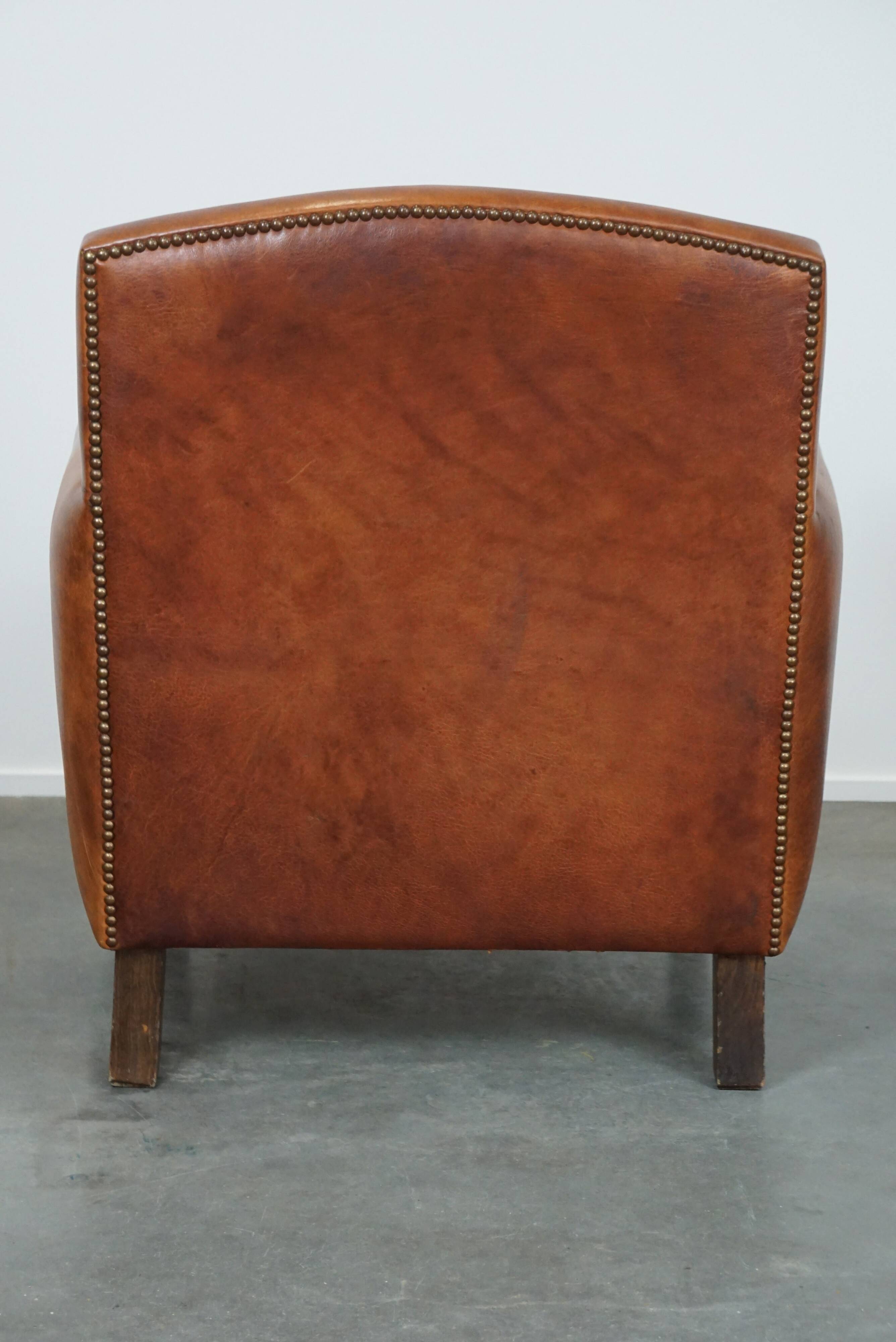 Sheepskin ArtDeco design armchair with a beautiful appearance