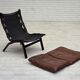 1970s, Danish loungechair by Farstrup, leather, canvas, bent wood.