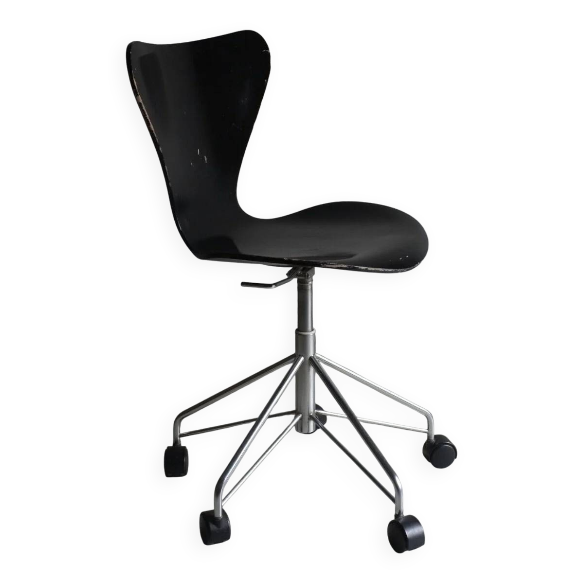 3117 Black swivel chair by Arne Jacobsen for Fritz Hansen