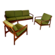 Living room set sofa armchair coffee table Scandinavian design 60s Swedish vintage teak