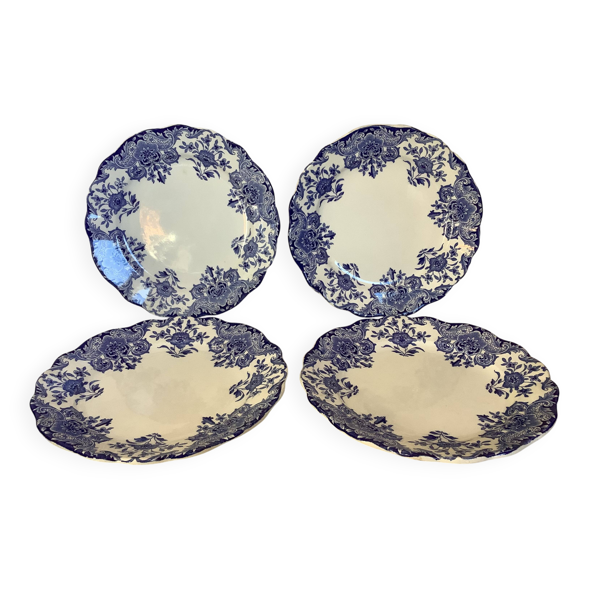 Four old Boch Brothers Dordrecht plates