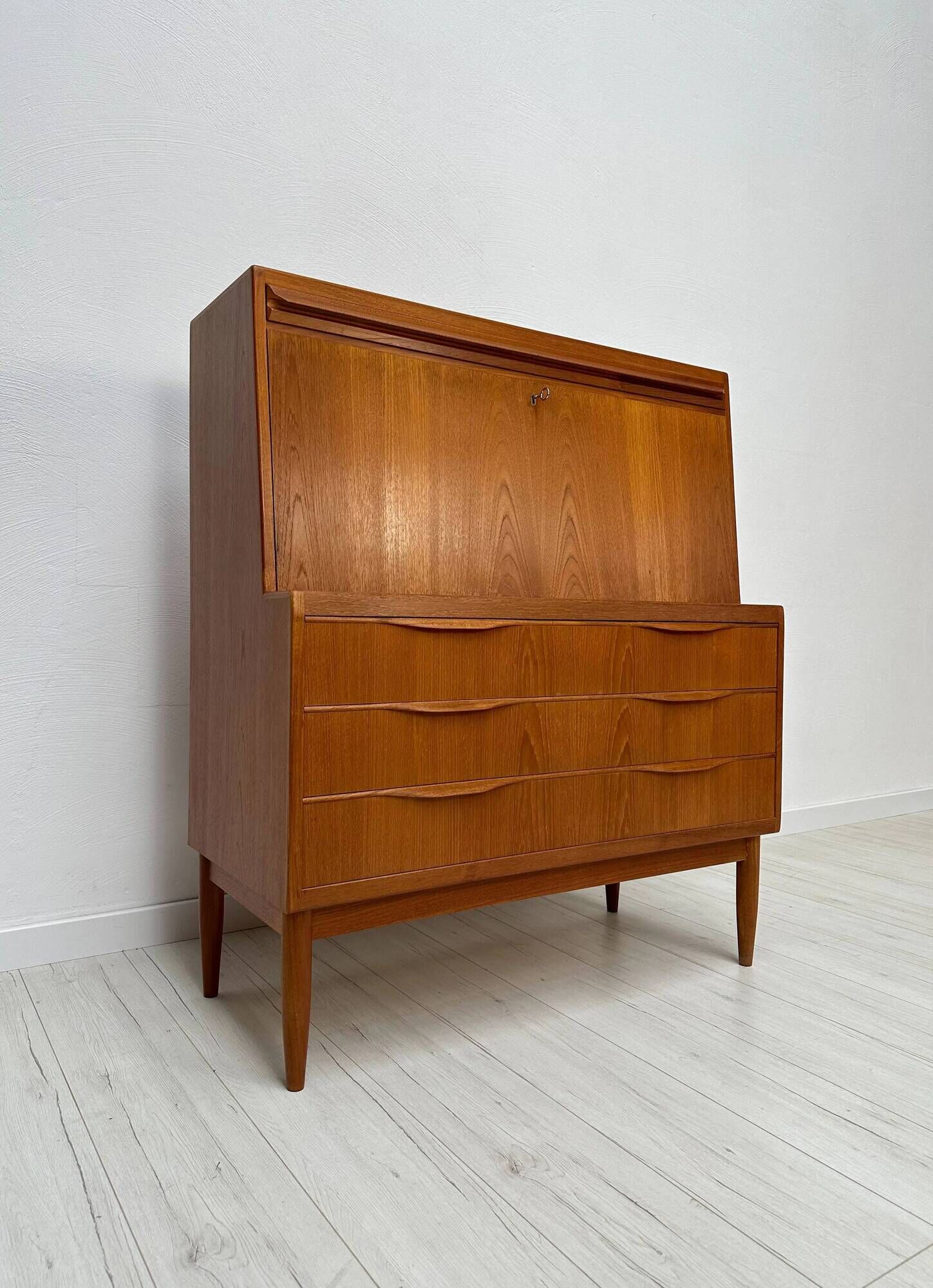 1960s Vintage Danish Teak Secretary by Erling Torvits for Klim Møbelfabrik