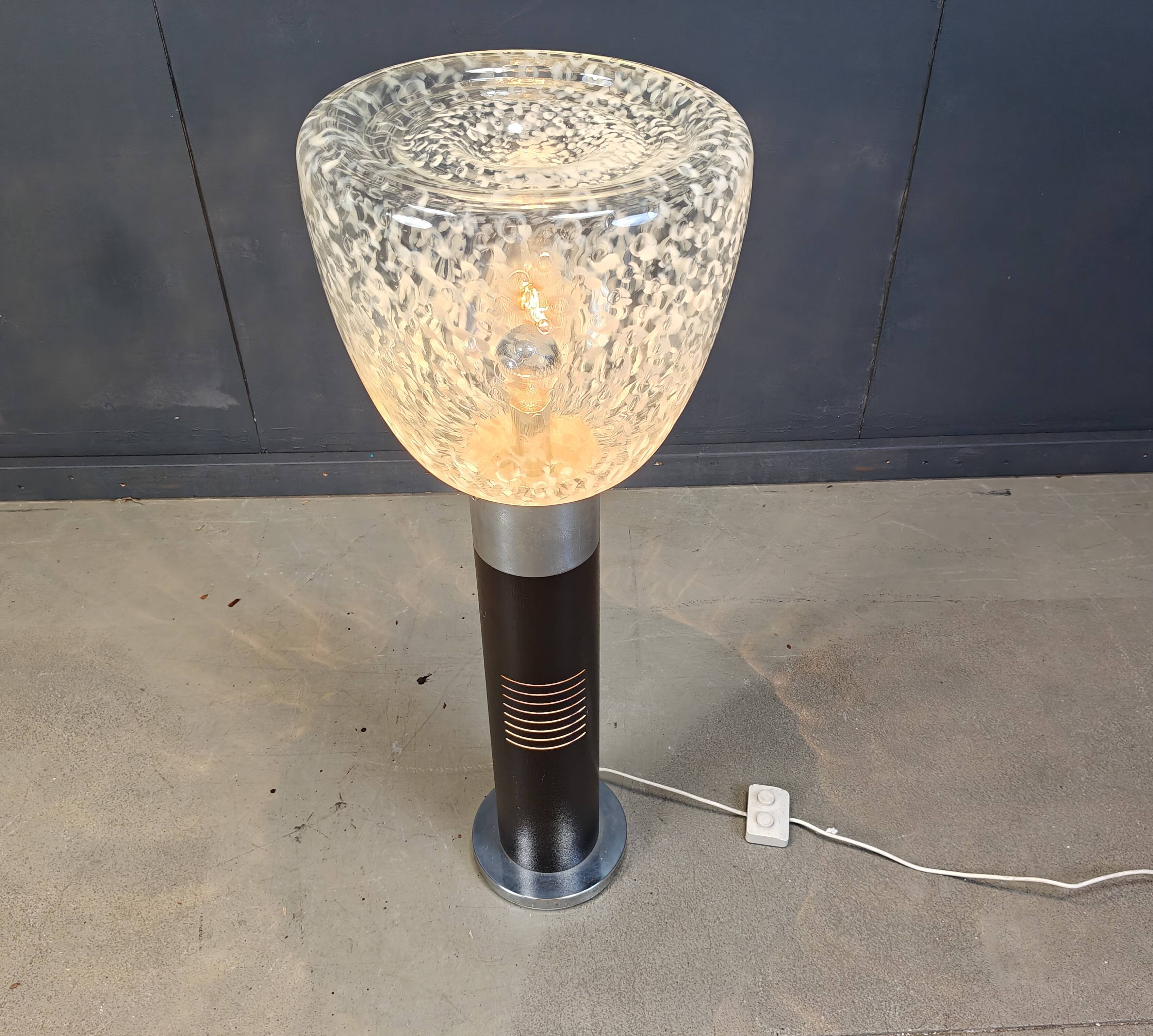 Vintage italian murano glass space age floor lamp, 1970s