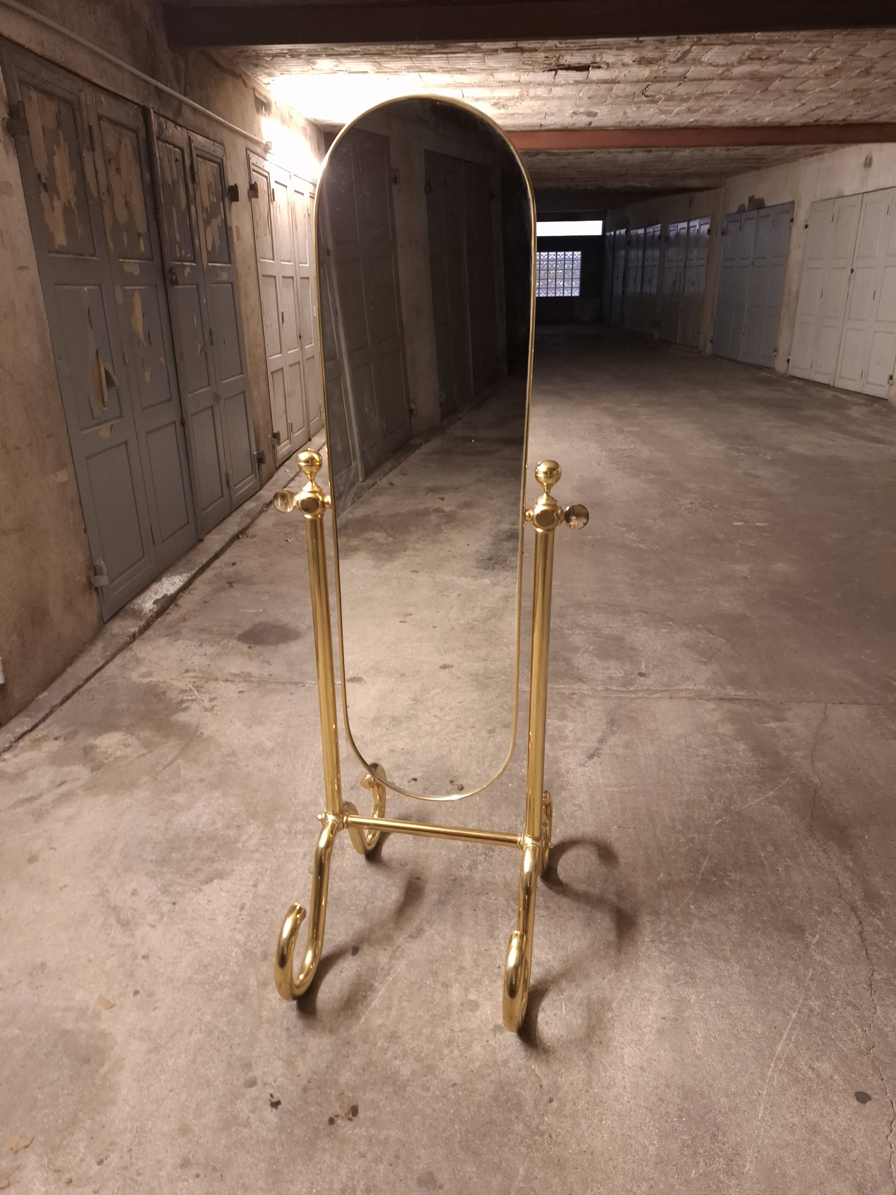VINTAGE 70'S BRASS MIRROR