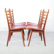 Vintage teak wooden ladder chairs, 1960s