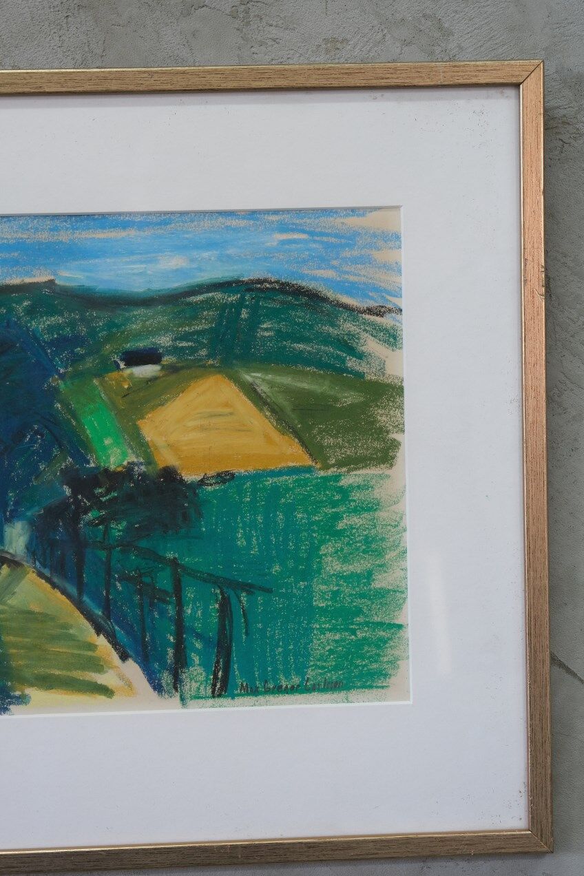 Max Gregor Carlsson,  Modern Swedish Painting, 1950s, Pastel, Framed