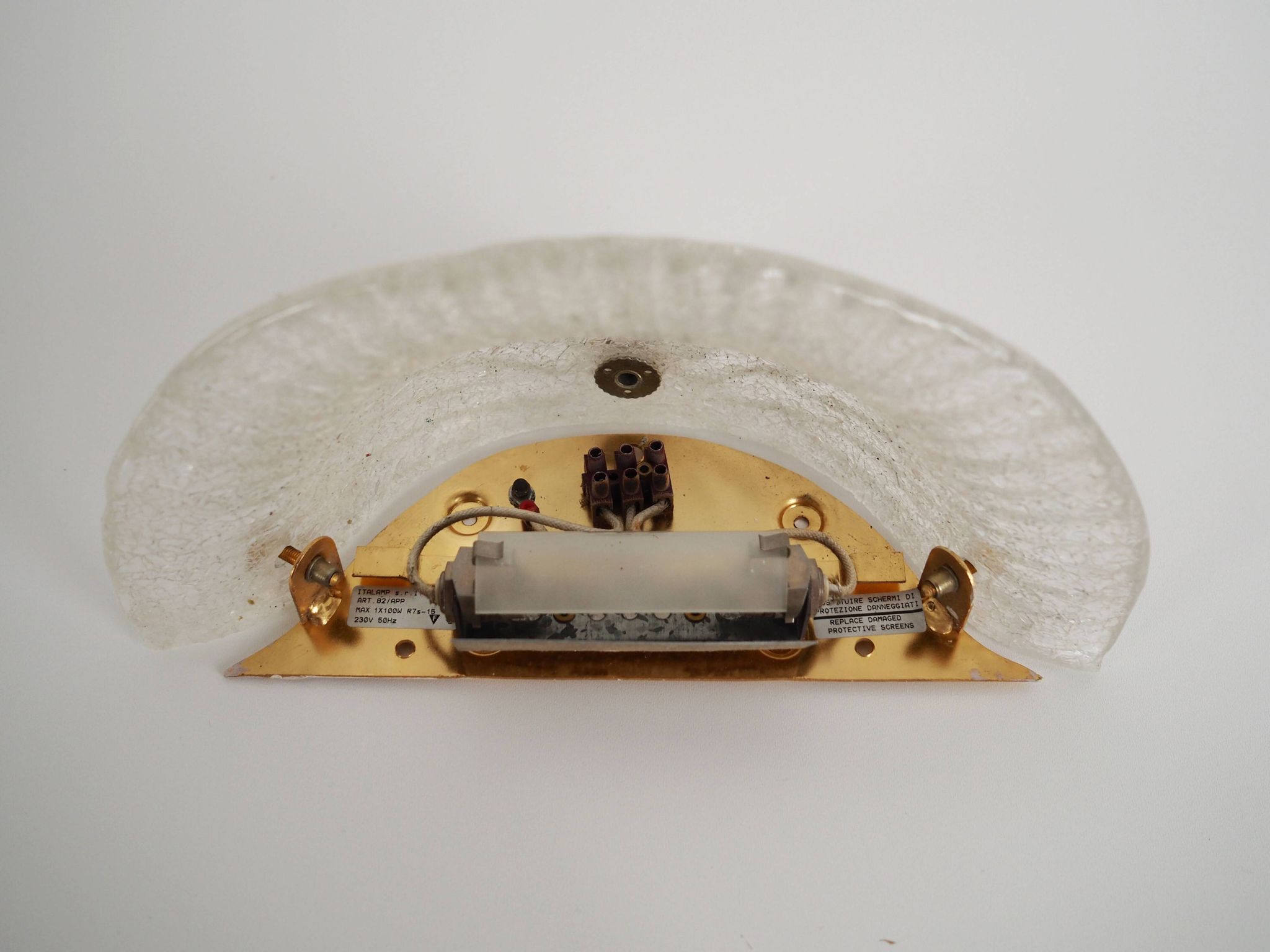 Wall lamp, Murano glass, Italian design, 1970s, manufacture: Italy