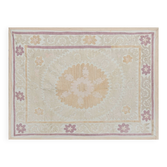 Hand knotted rug, vintage Turkish rug 101x131 cm