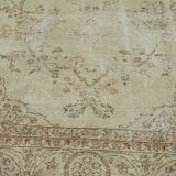 Handmade oriental contemporary 1980s 262 cm x 361 cm beige wool carpet
