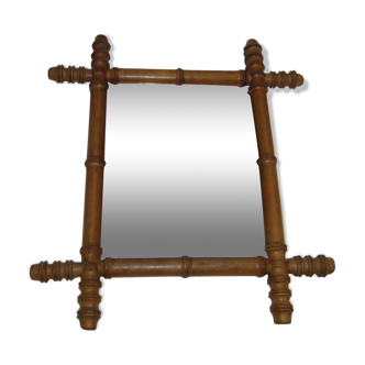 Antique wood mirror bamboo style 41x47cm
