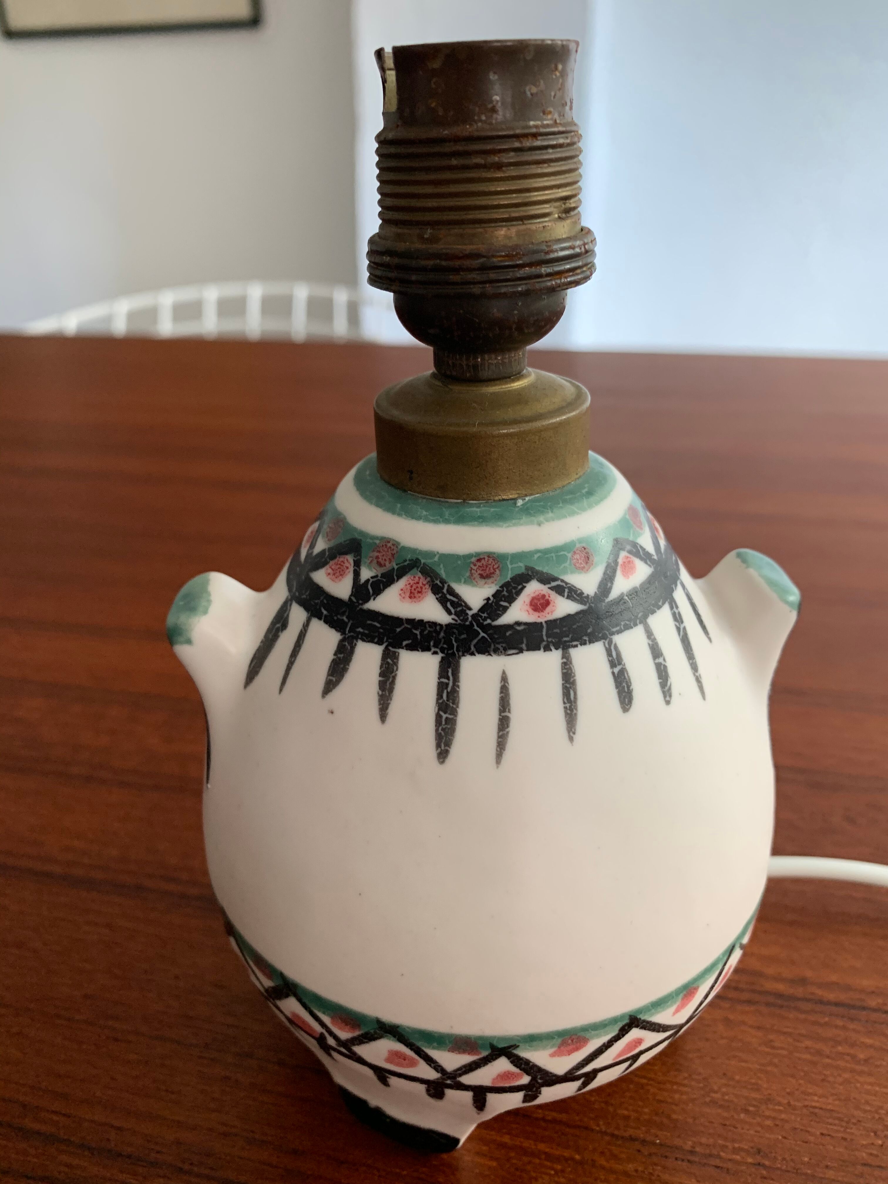 Vintage ceramic tripod lamp foot