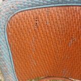 Pair of art deco garden chairs in patinated woven wicker