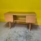 Vintage French Beech veneered Desk From the 1960s.