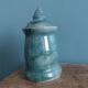 Ceramic covered candy dish signed