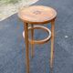 Art Deco Wooden Pedestal Table Carved with Star / Antique Side Table 1930