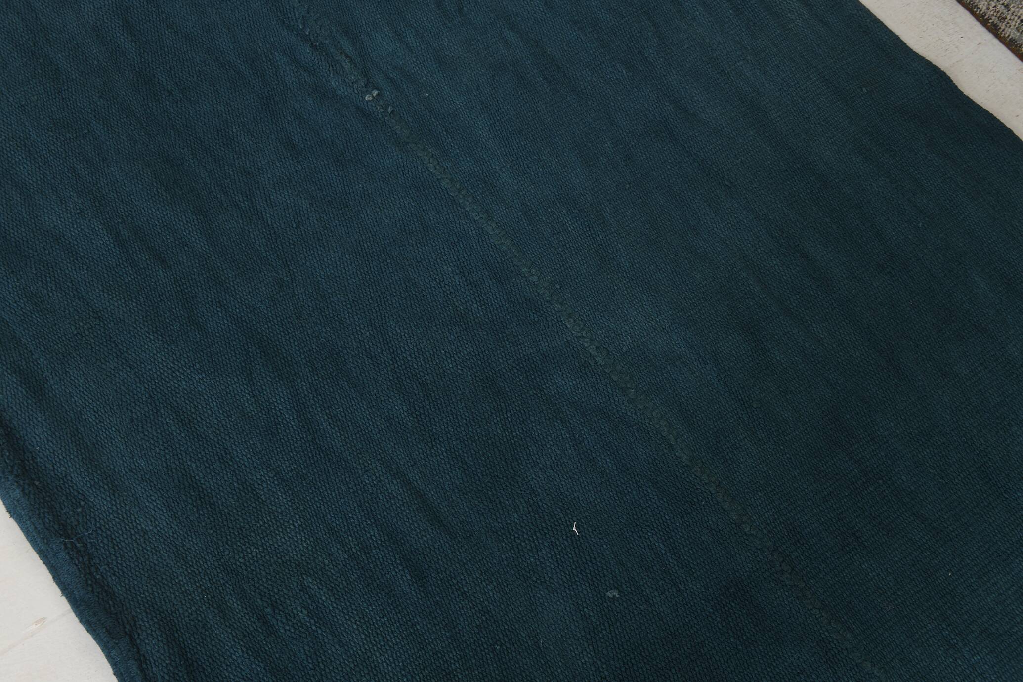 Navy Blue Pattern Handmade Kilim Rug, 128x235 Cm