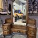 Old psyche dressing table in solid oak
