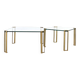 Tables basses Hollywood Regency en laiton et verre par Peter Ghyczy, années 1970, ensemble