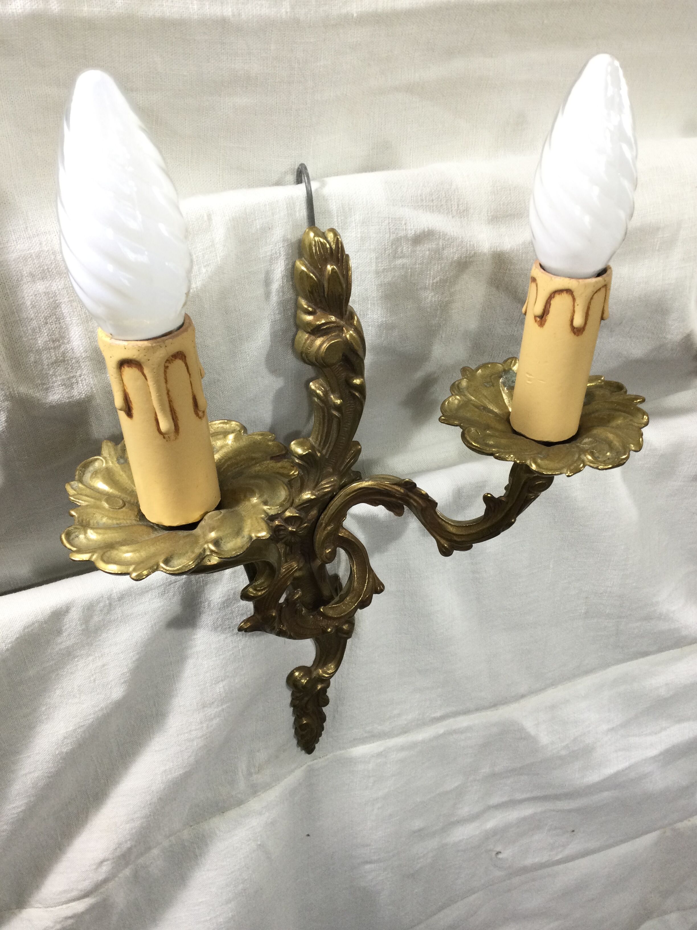 Pair of bronze sconces louis XV style